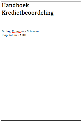 Handboek Kredietbeoordeling